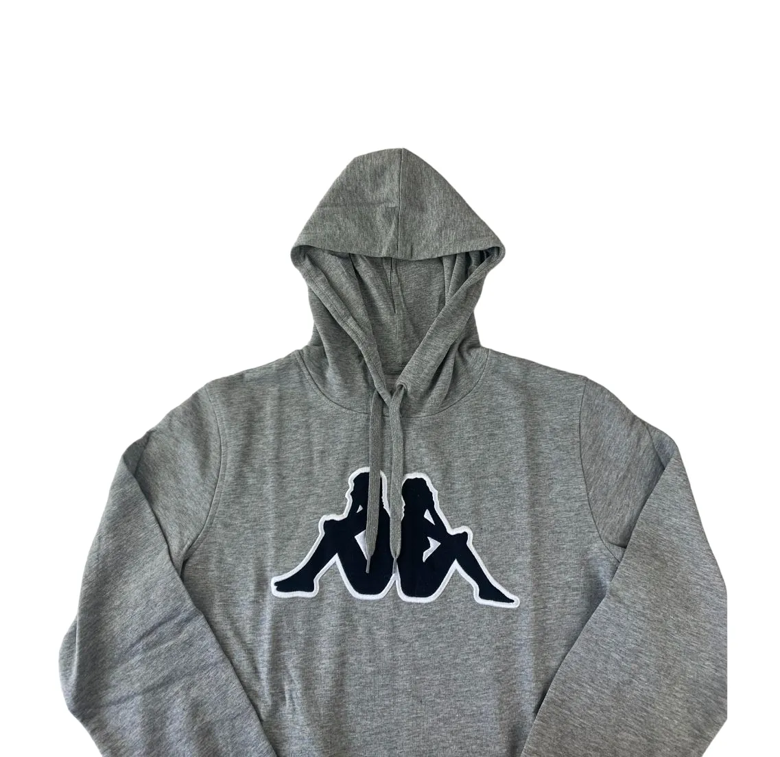 3 x Mens Kappa Logo Tairiti Hooded Sweater 902 Pullover Hoodie Grey/Black