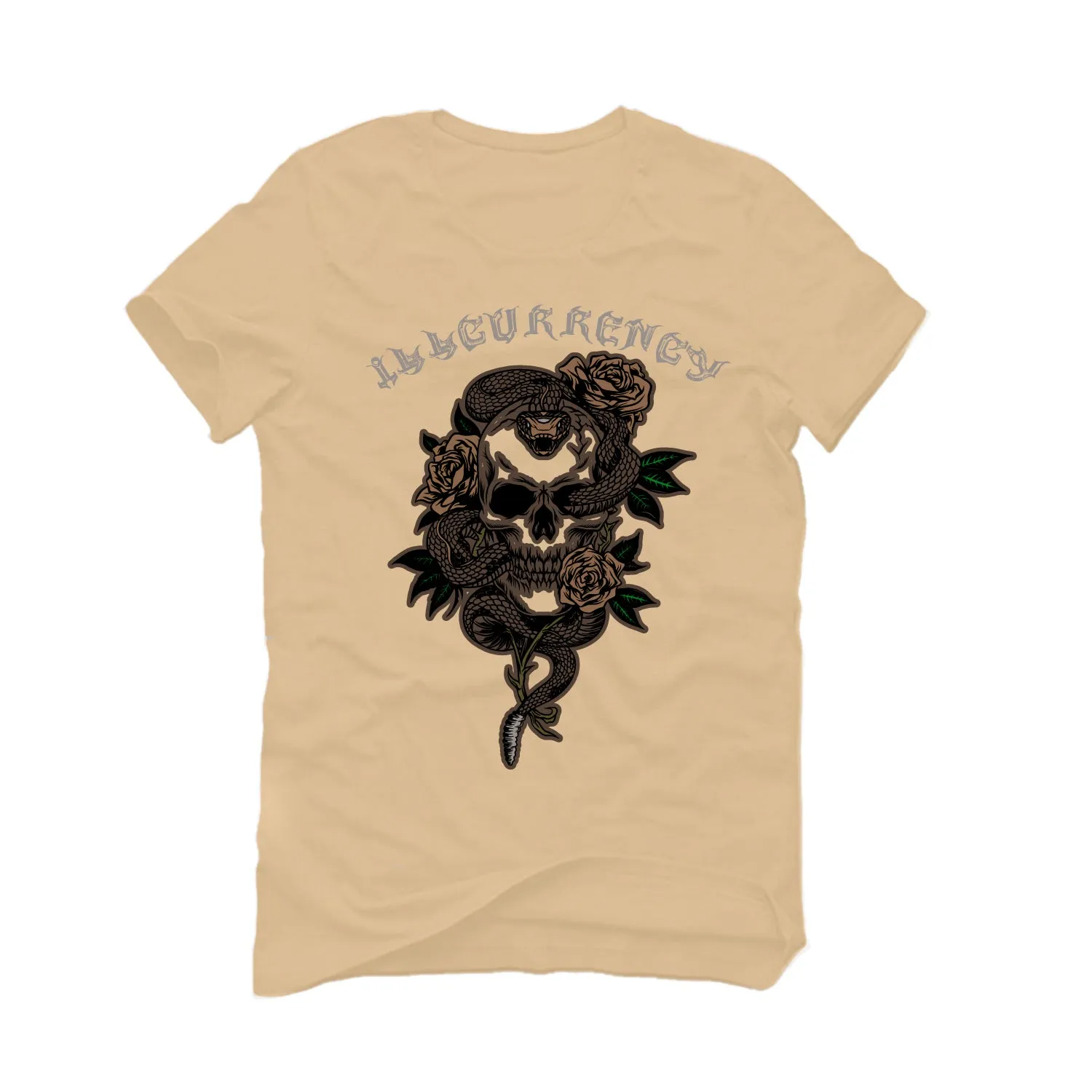 Air Jordan 3 "Palomino" | illcurrency Tan T-Shirt (Snake skeleton rose)