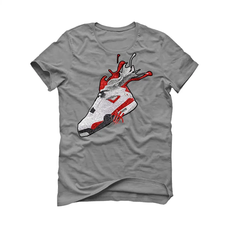 Air Jordan 4 "Red Cement" Grey T-Shirt (SPLASH)