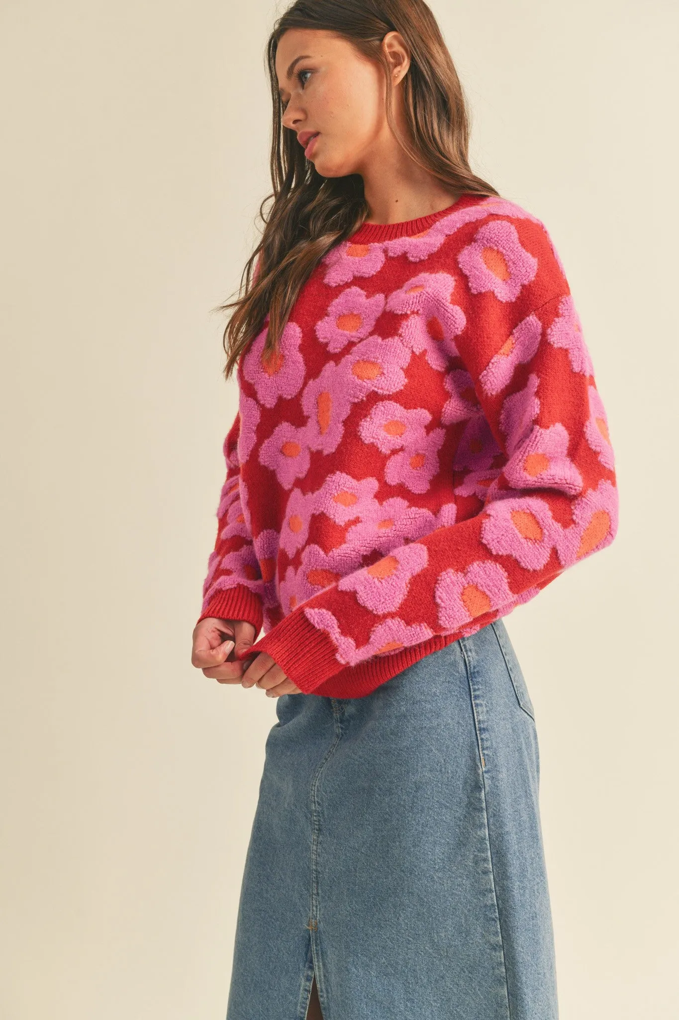 Amayah Floral Knit Sweater