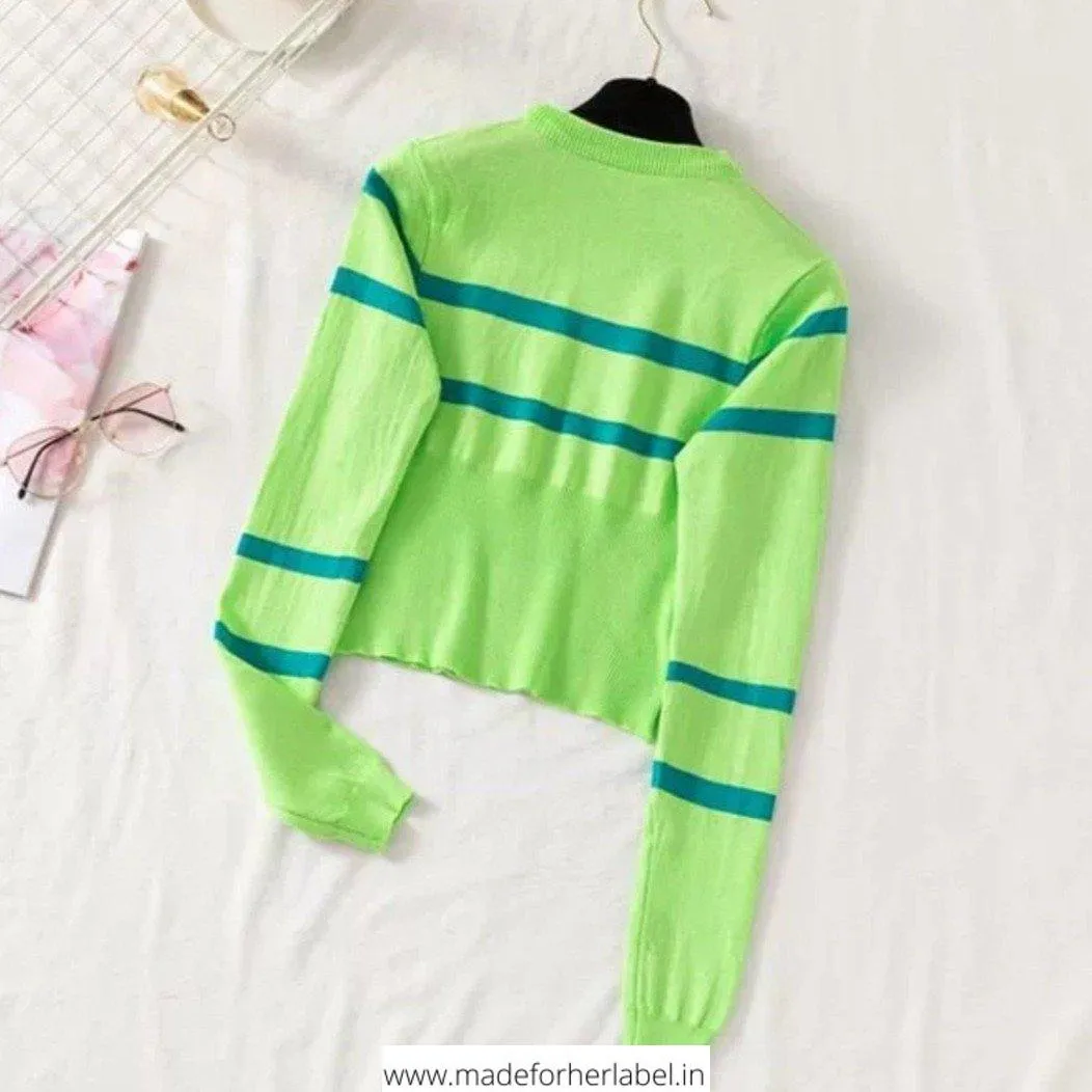 Azaria Striped Knitted Top