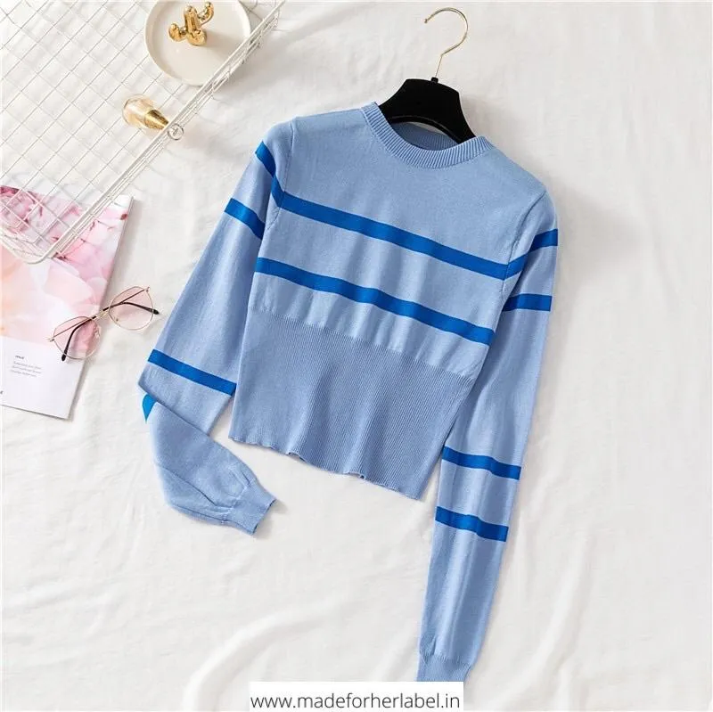 Azaria Striped Knitted Top