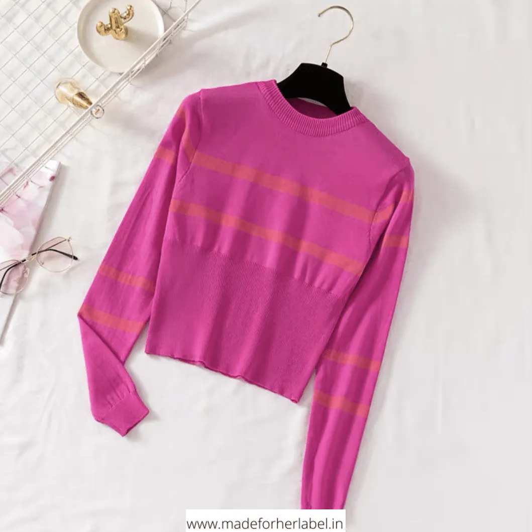 Azaria Striped Knitted Top