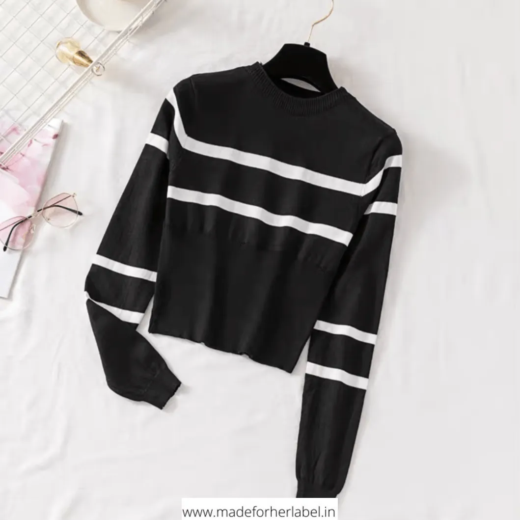 Azaria Striped Knitted Top