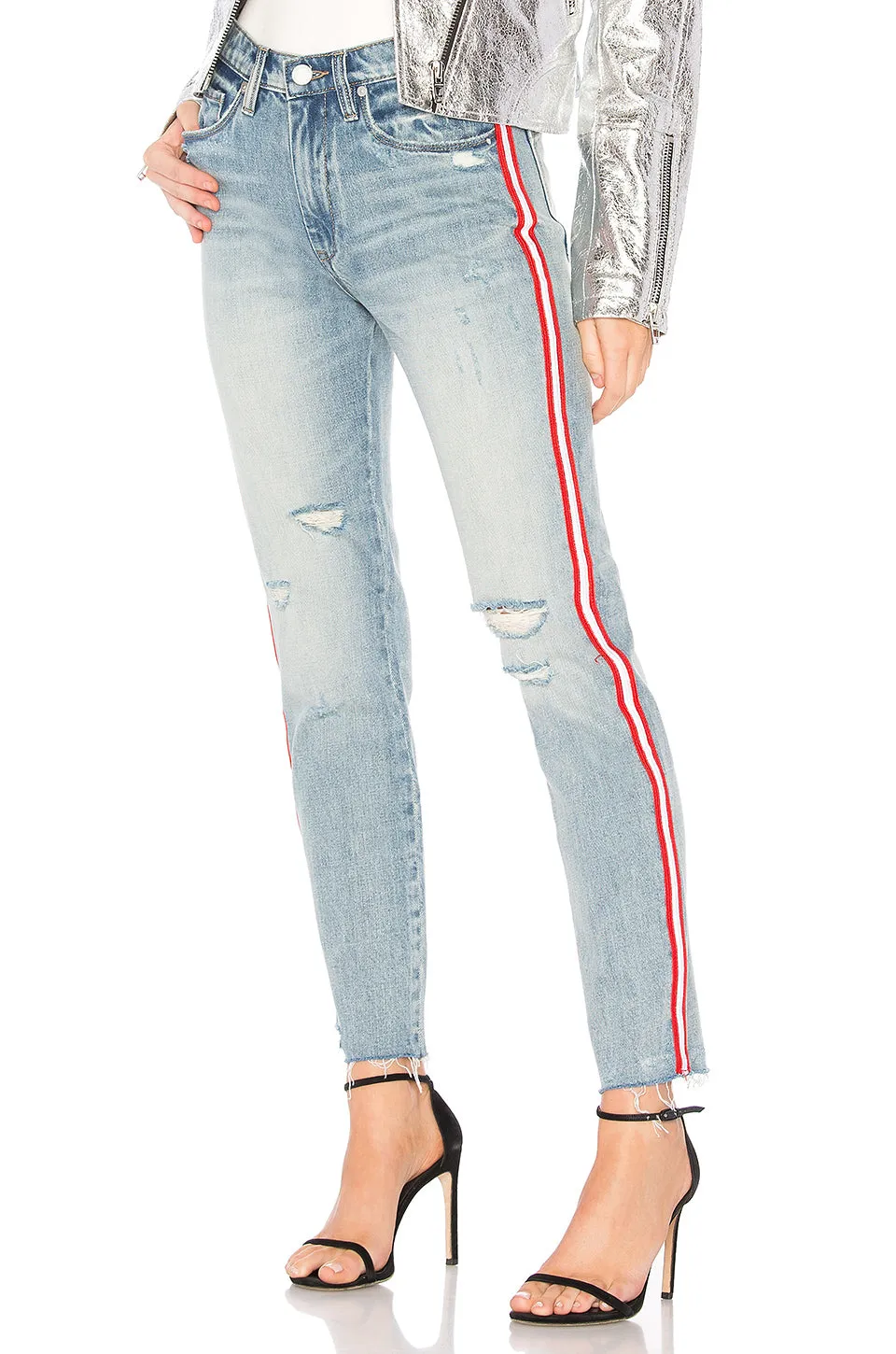 Blank NYC Now or Never Stripe High Rise Jeans