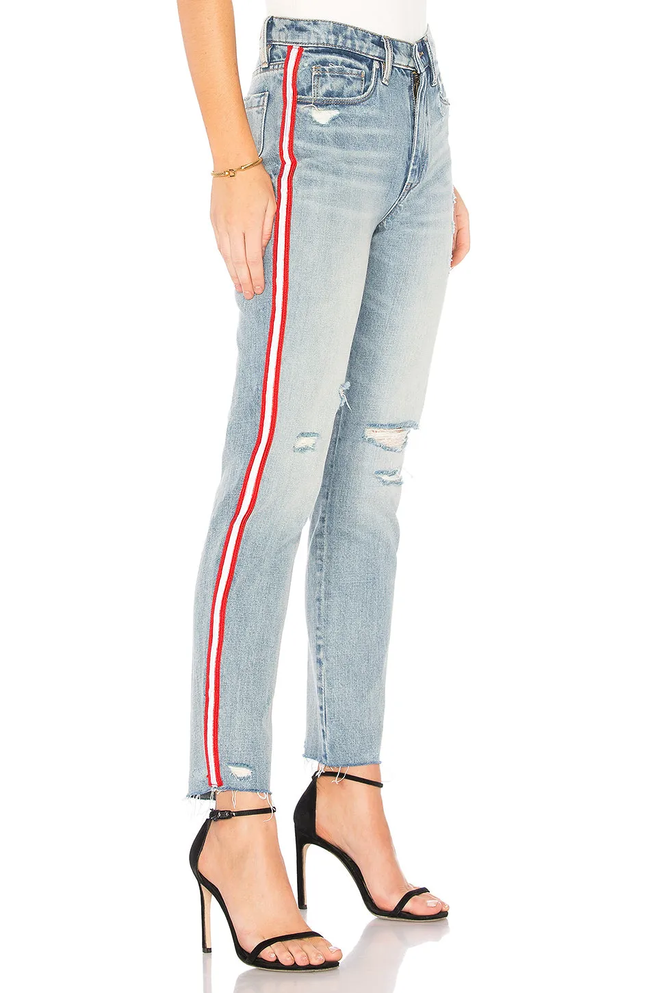 Blank NYC Now or Never Stripe High Rise Jeans