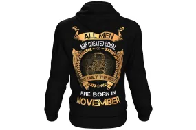 Born In Scorpio Star Sign Hoodie, All Men Are Created Equal Scorpion Hoodie For Men, Great Gift Idea For Scorpio (October Or November)