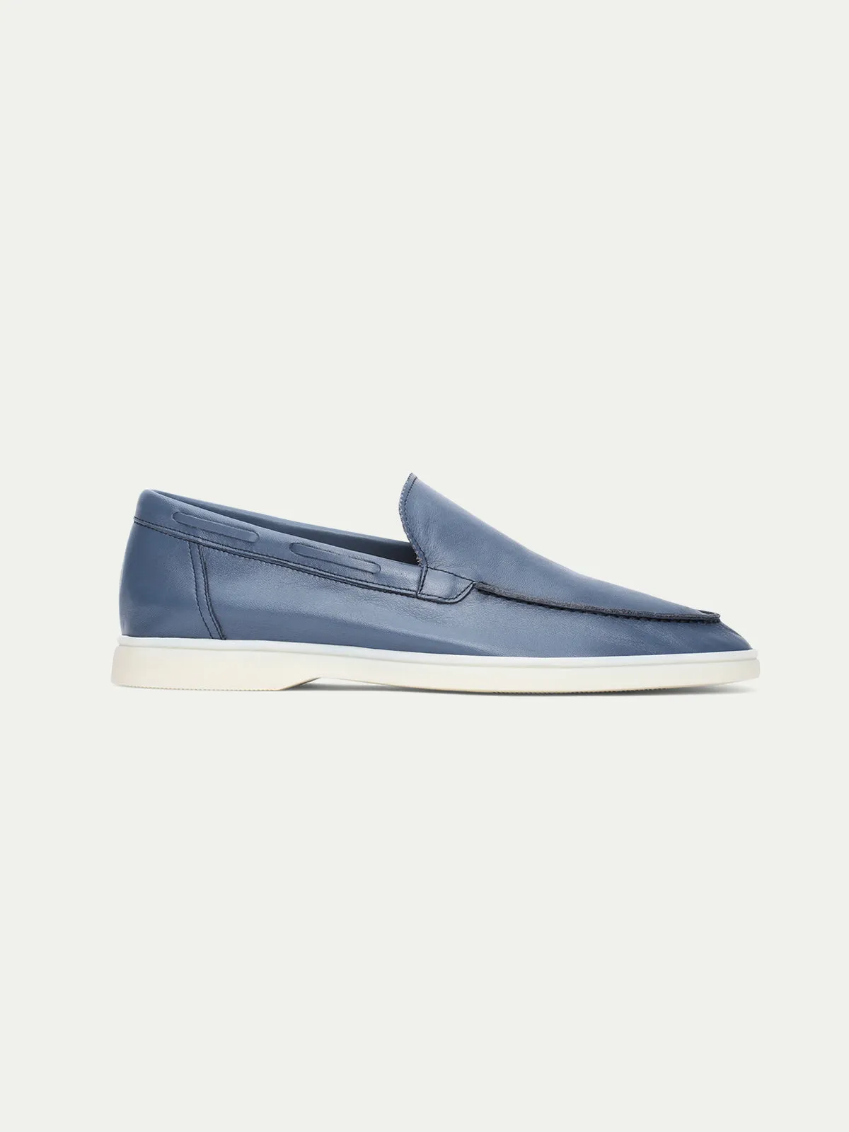 Capri Blue Leather Yacht Loafers