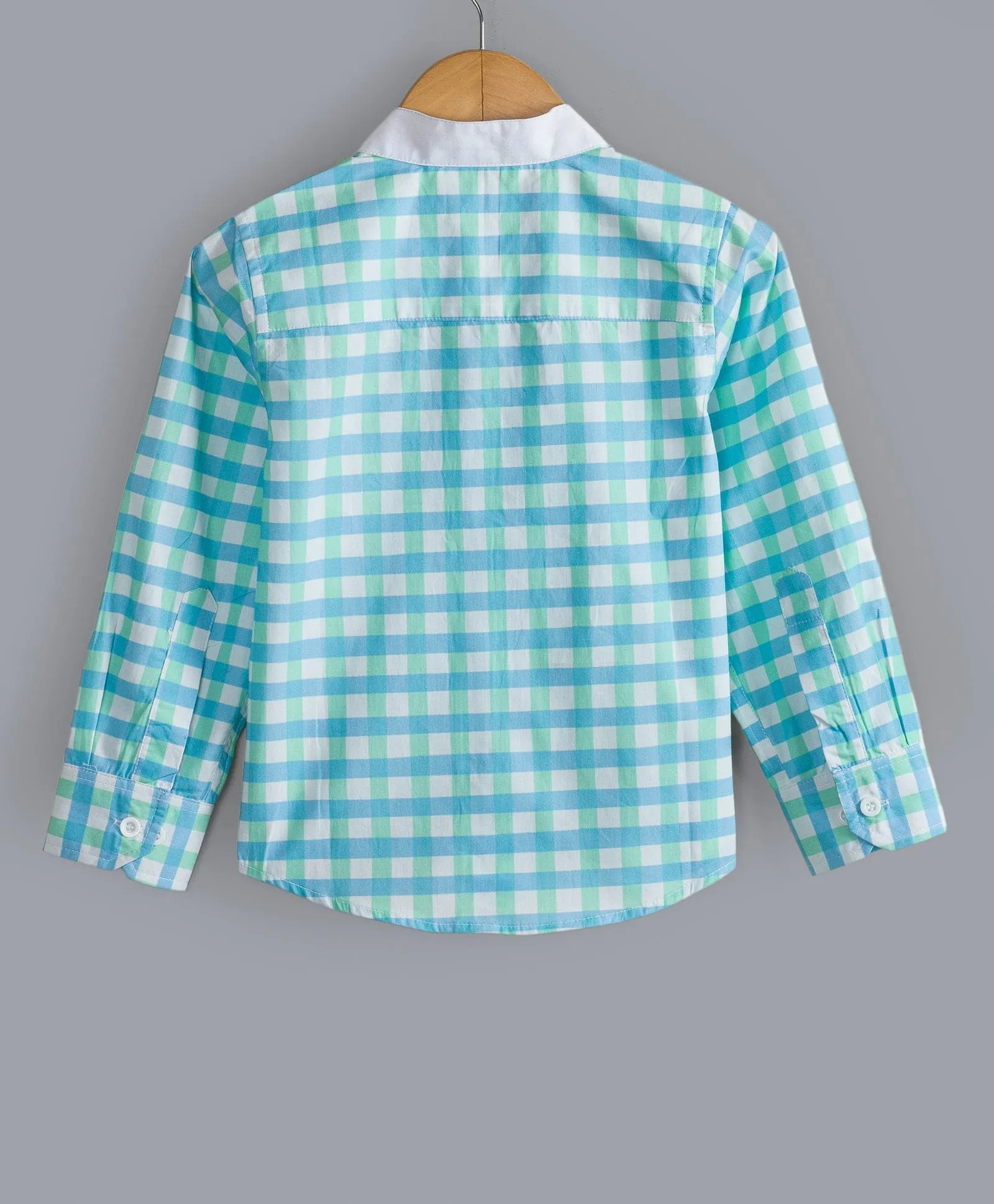 Check Print Shirt-Blue/ Green