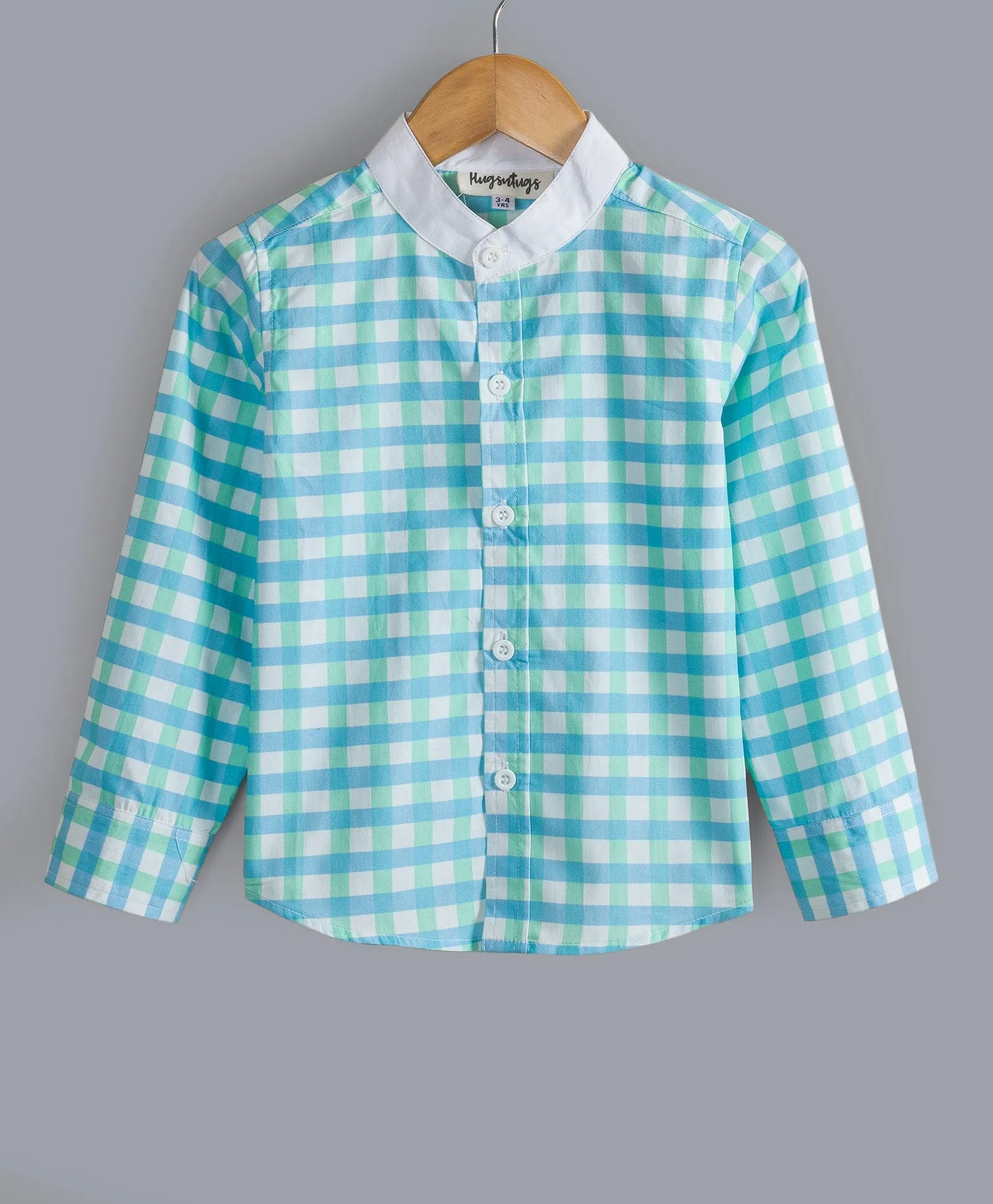 Check Print Shirt-Blue/ Green