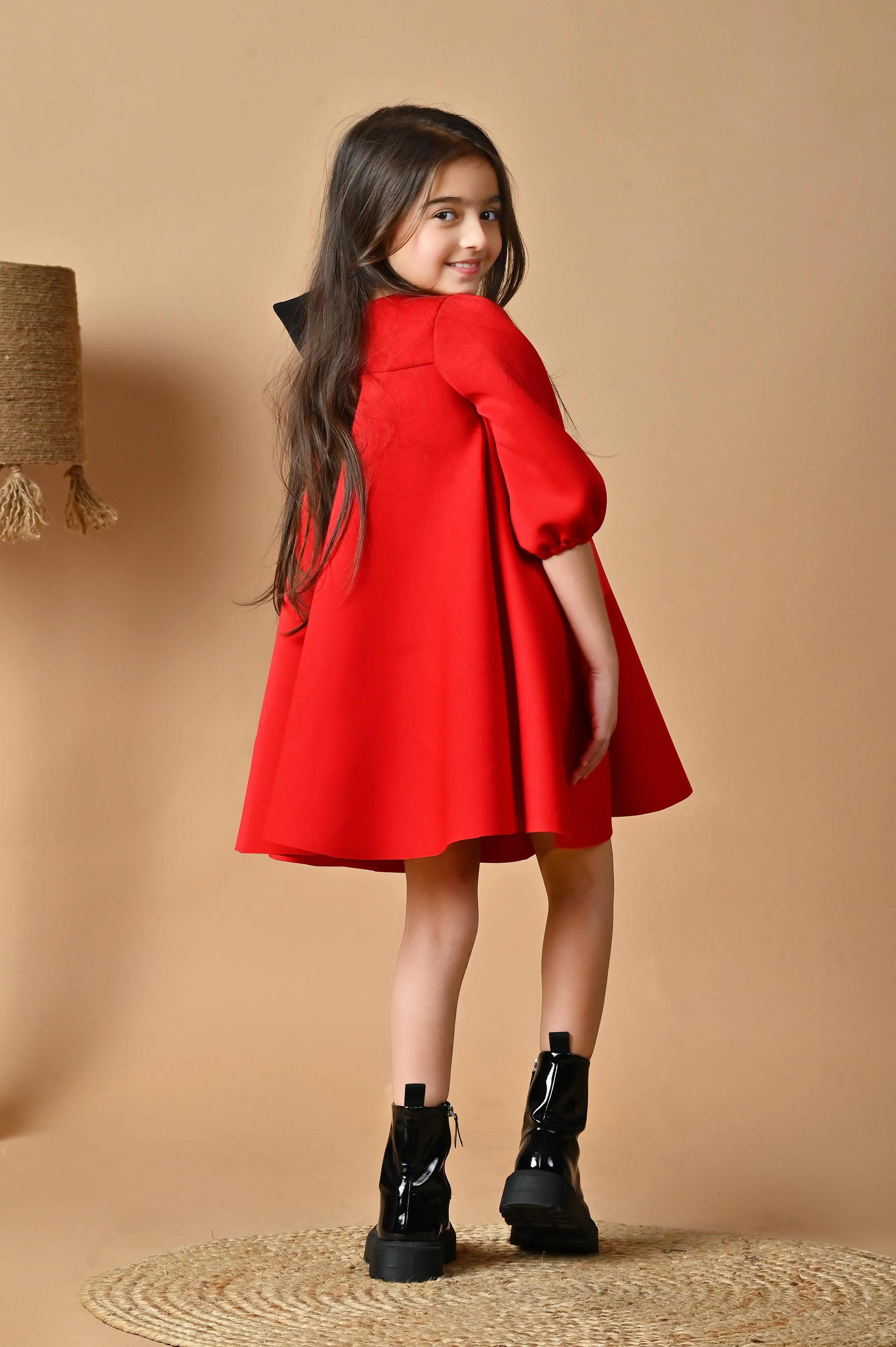 Cherry Puffy Bow Dress