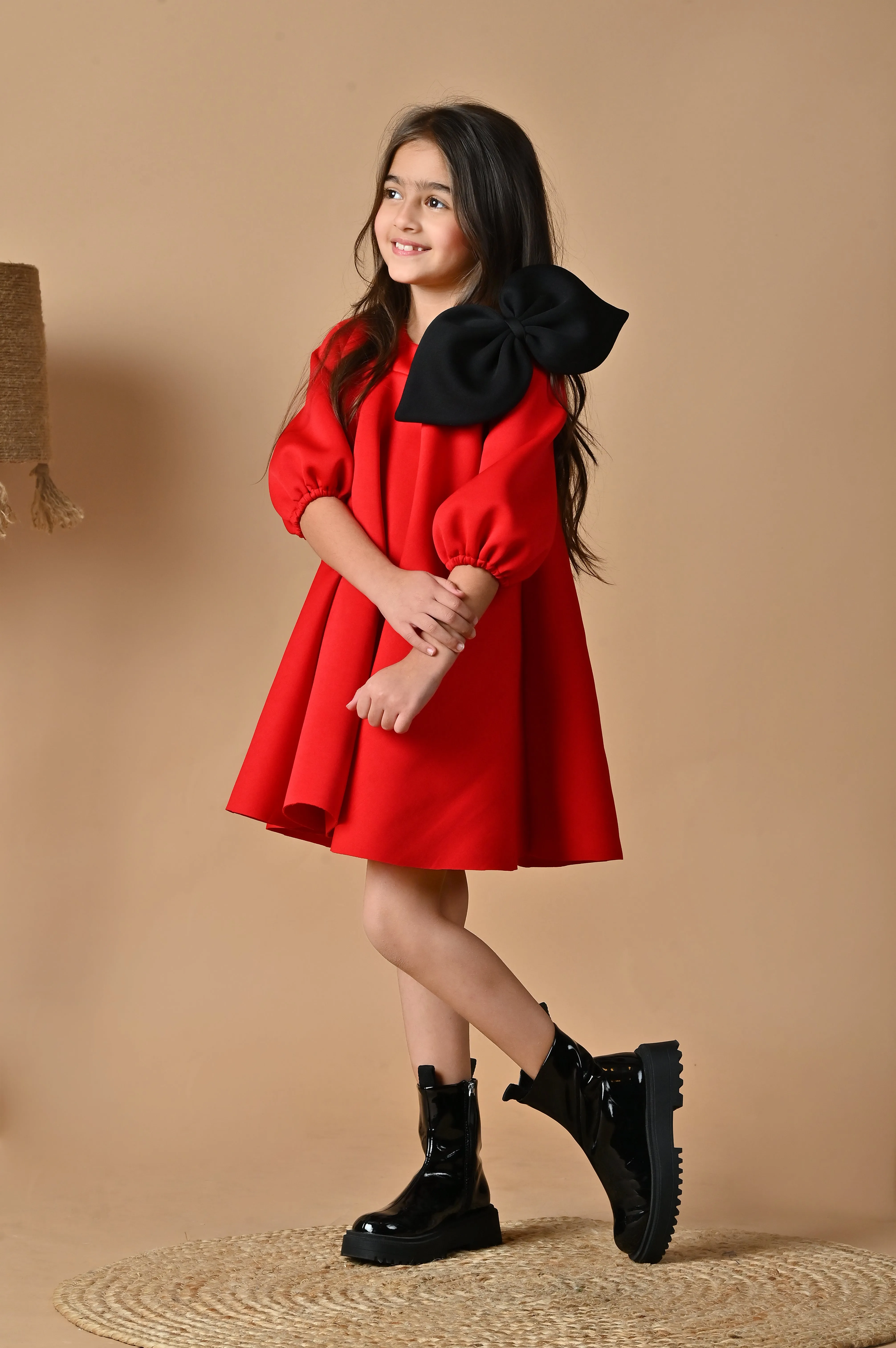 Cherry Puffy Bow Dress