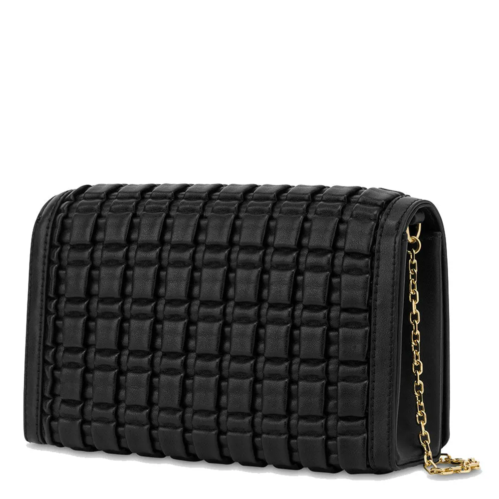 Clutch Donna con Tracolla LOVE MOSCHINO linea Smart effetto Intreccio Nero