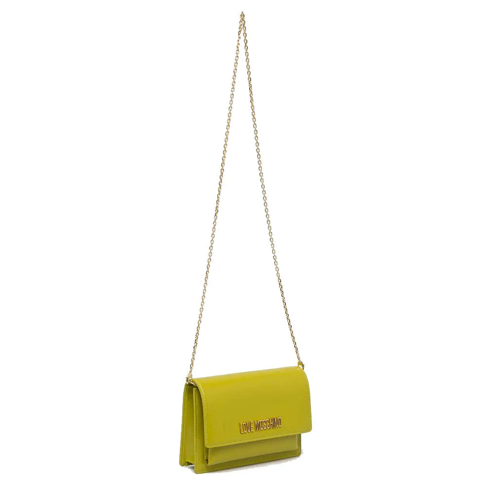 Clutch Donna con Tracolla LOVE MOSCHINO linea Smart Lettering Logo color Lime