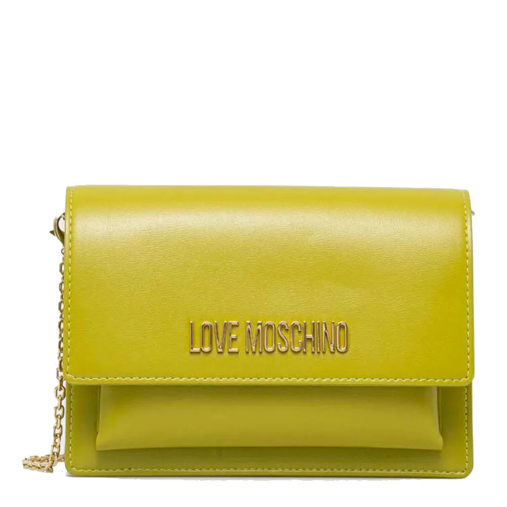 Clutch Donna con Tracolla LOVE MOSCHINO linea Smart Lettering Logo color Lime