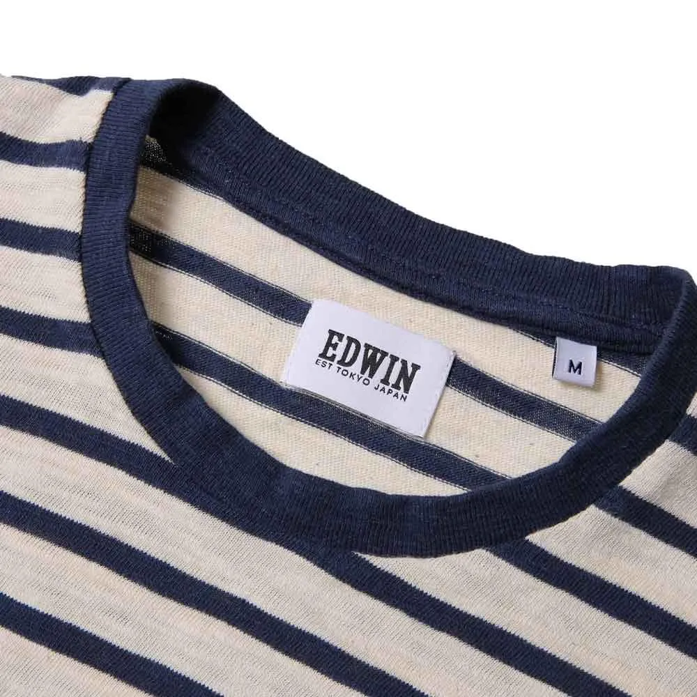 Edwin Tokyo Blues Long Sleeve T-shirt - Off White / Navy