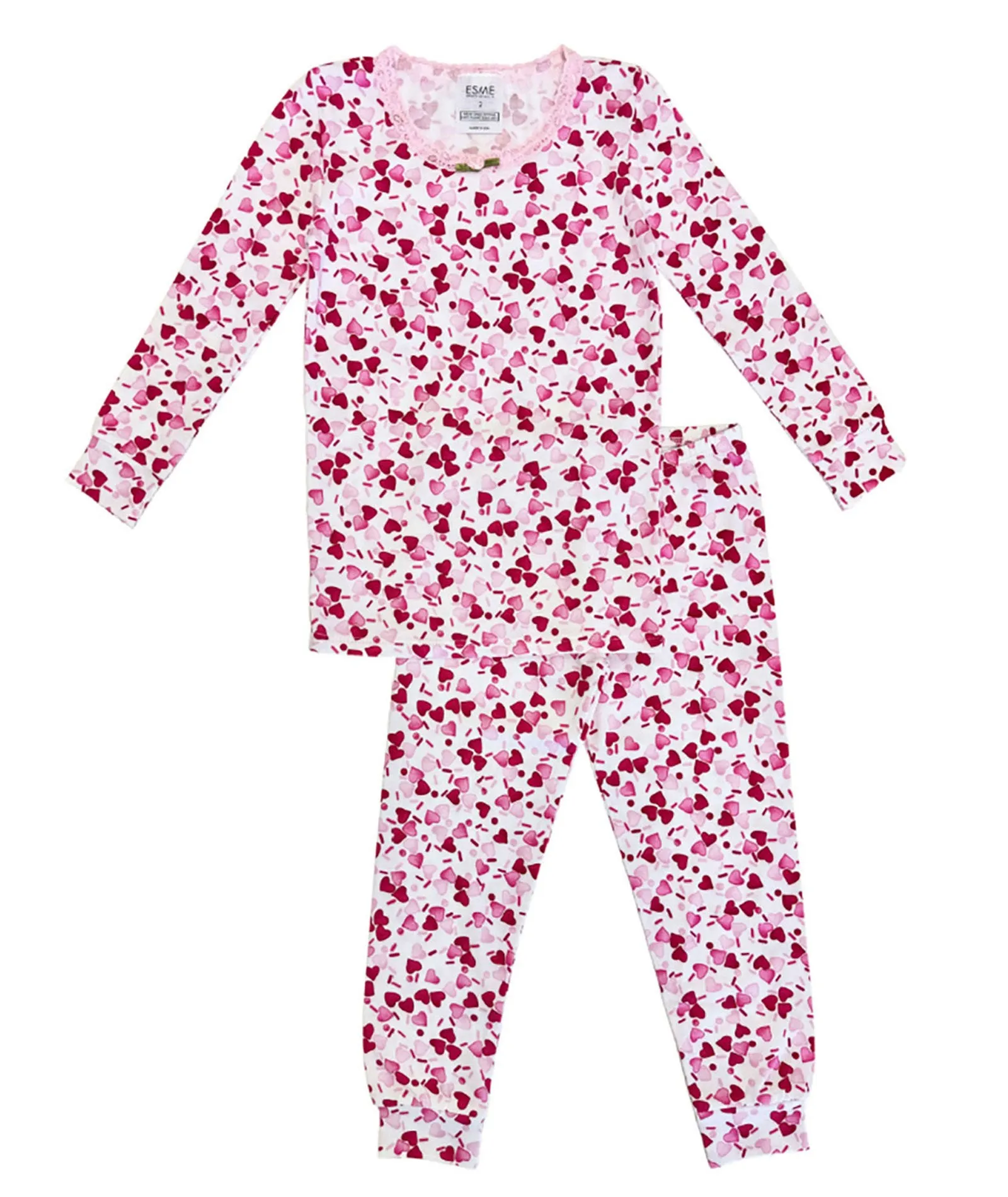 Esme Girls Sprinkled Hearts Long Sleeve Top/Leggings