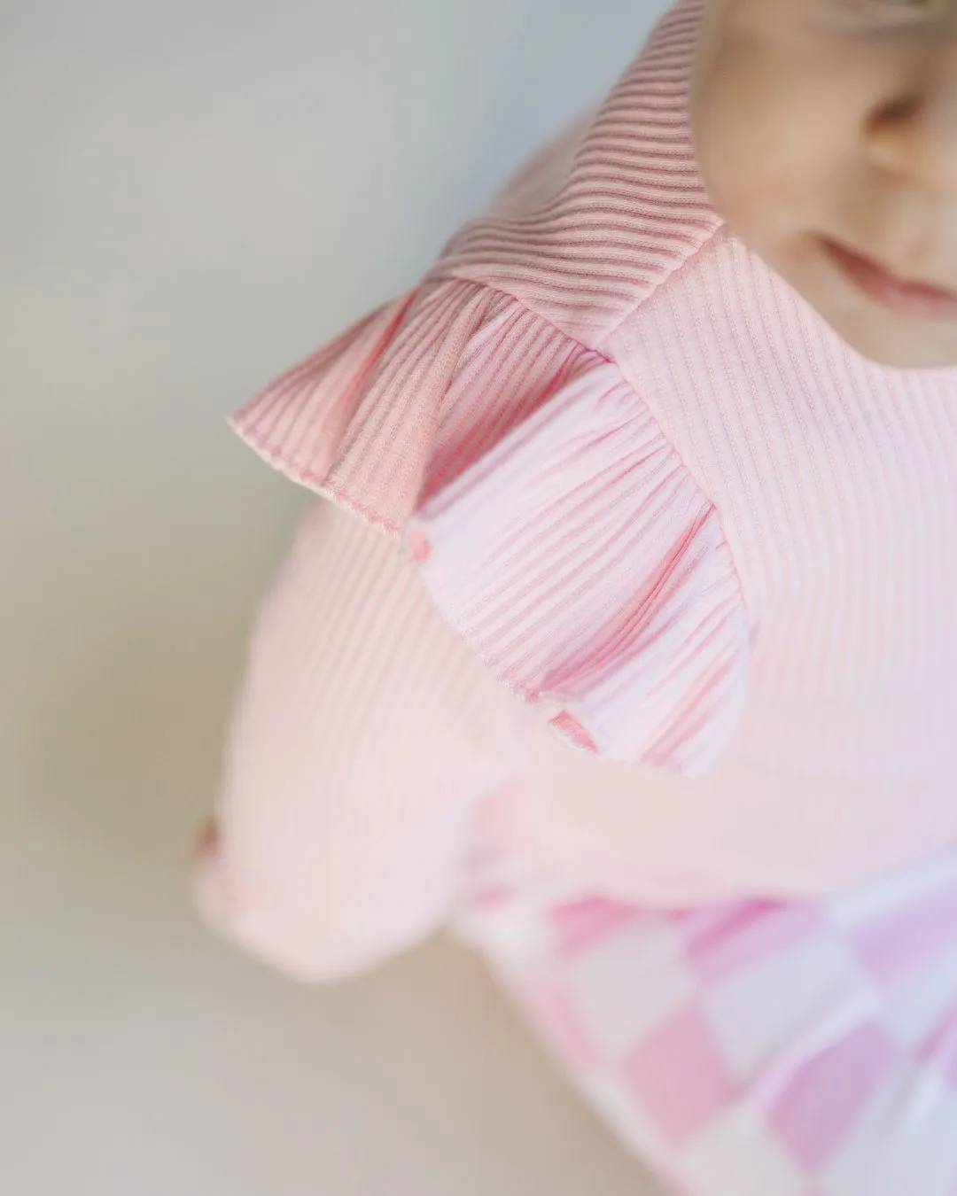 Flutter Sleeve Baby Bodysuit | Pink