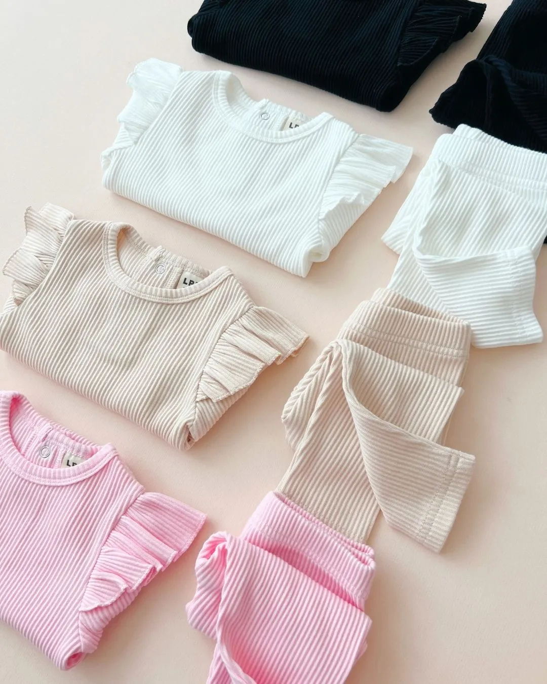 Flutter Sleeve Baby Bodysuit | Pink