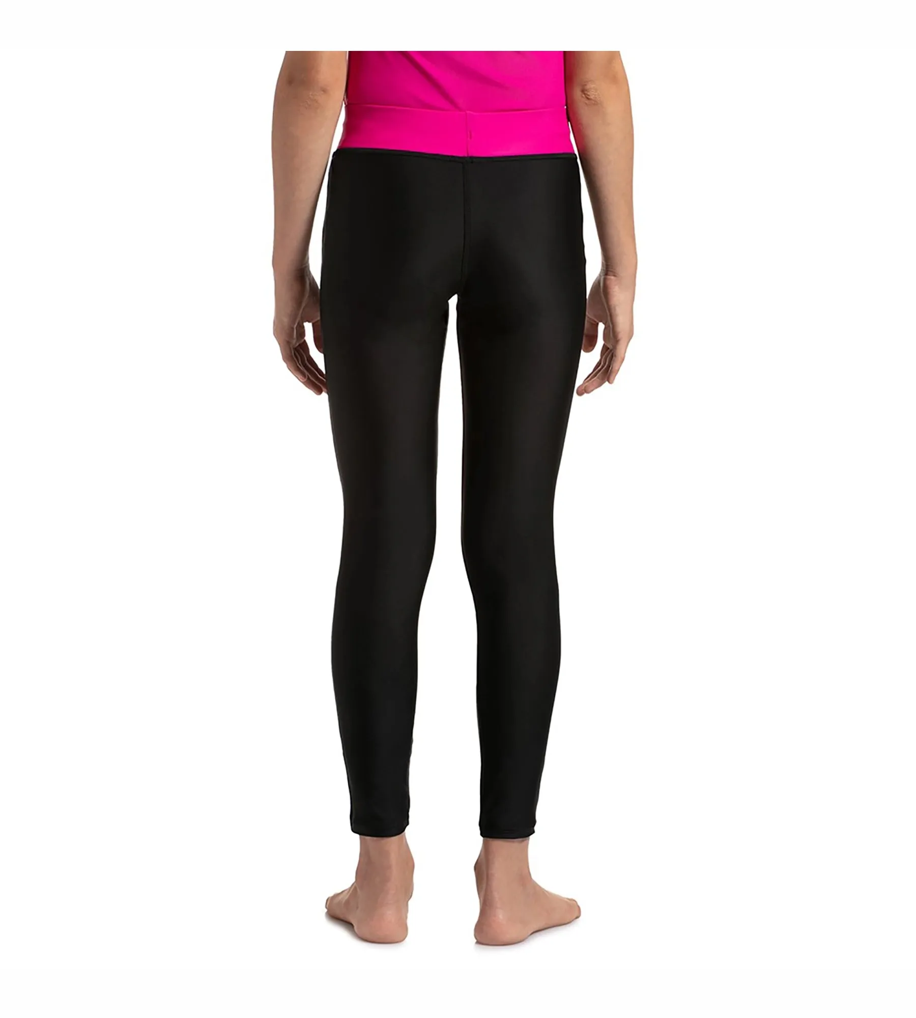 Girl's Active Legging - Black & Electric Pink