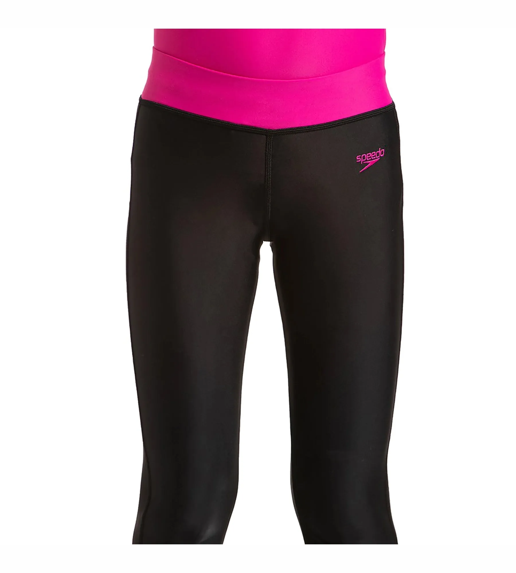 Girl's Active Legging - Black & Electric Pink