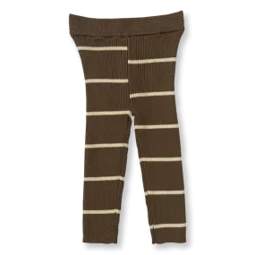 Grown - Asymmetrical Stripe Leggings- Clay