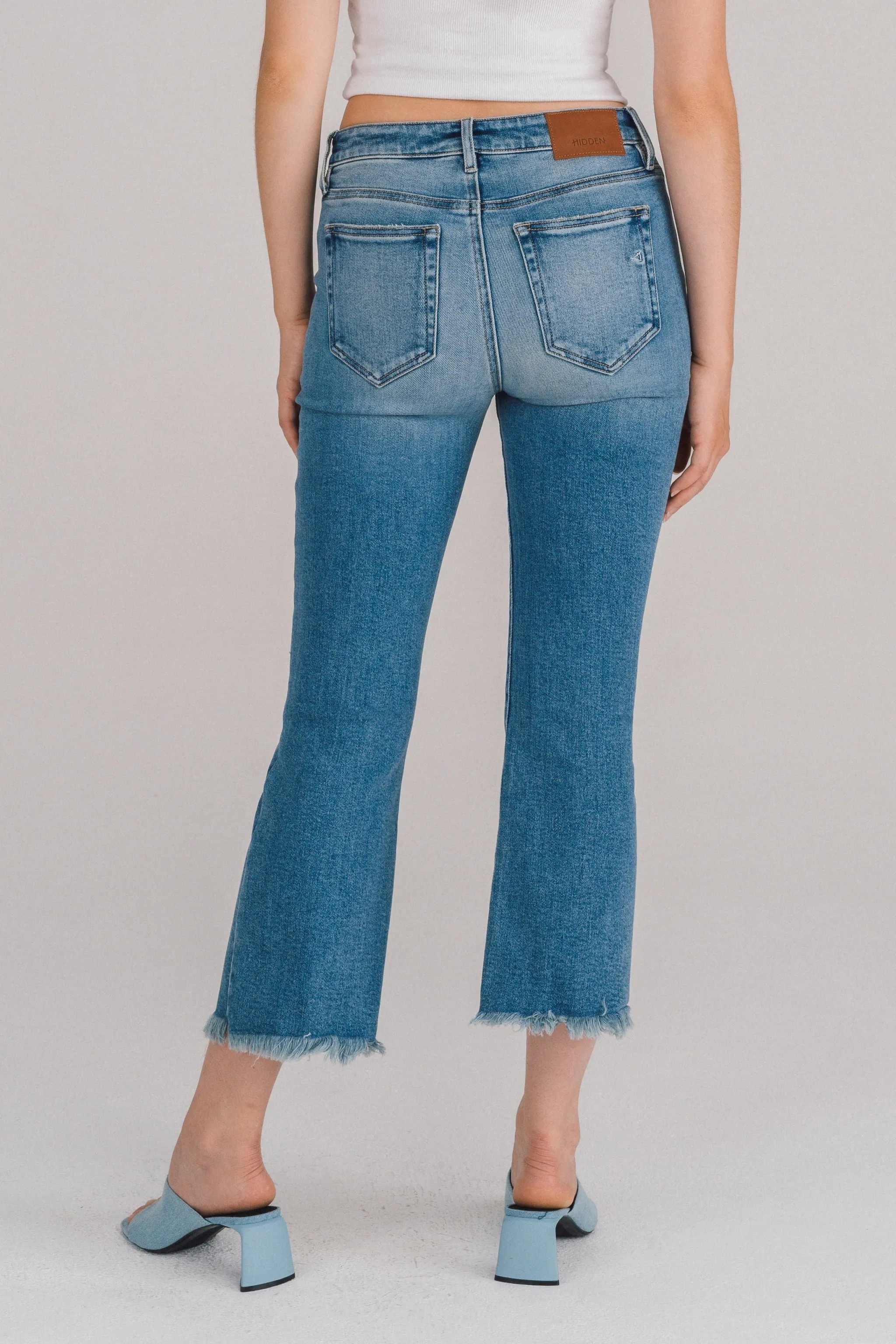 Happi Crop Flare Jean with Fray Hem