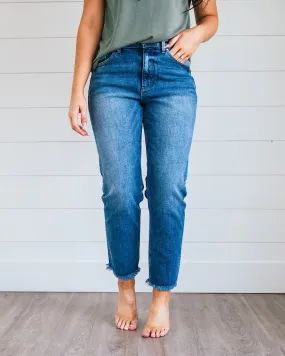 KanCan Karina Fray Hem Straight Jeans