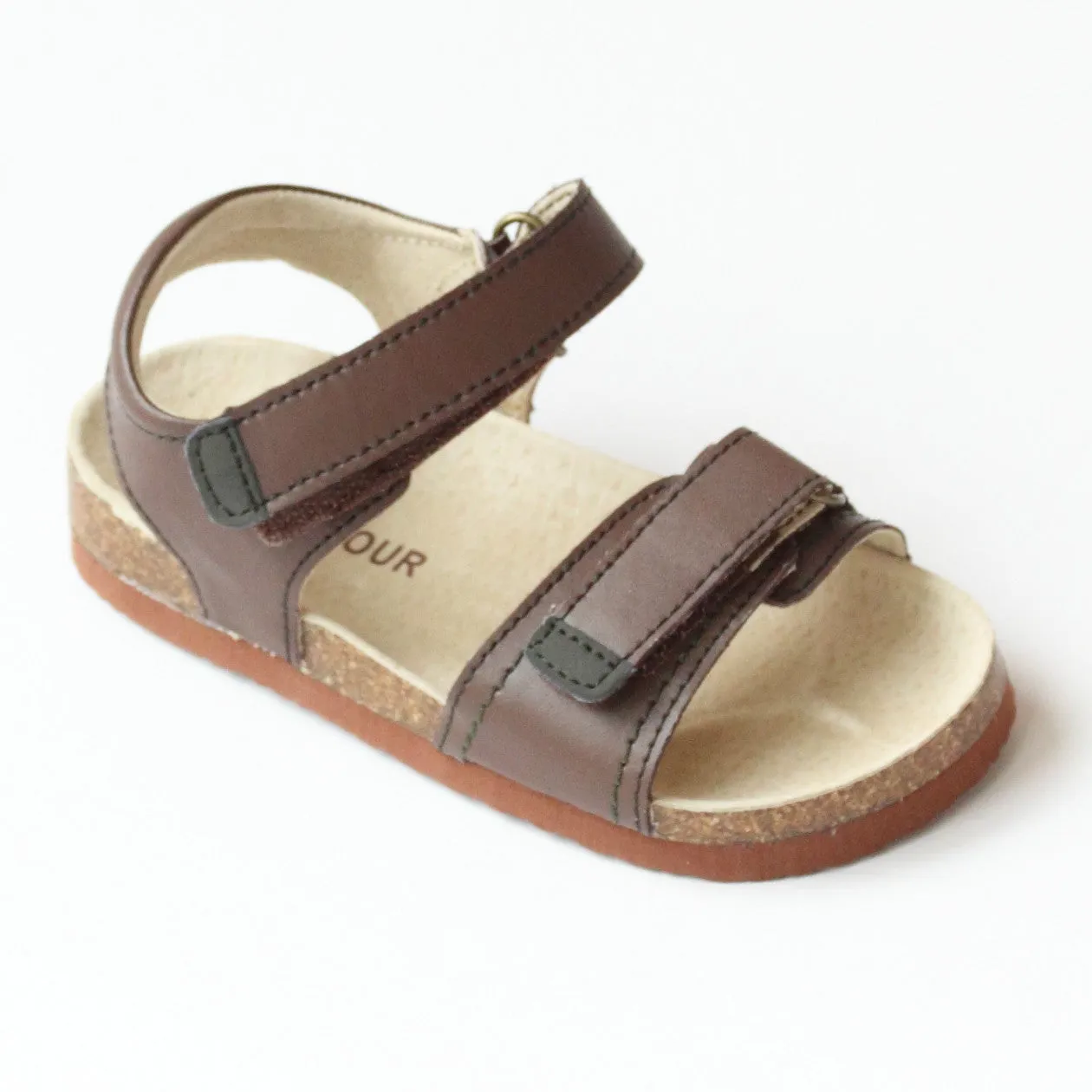 L'Amour Boys Double Strap Cork Sandals