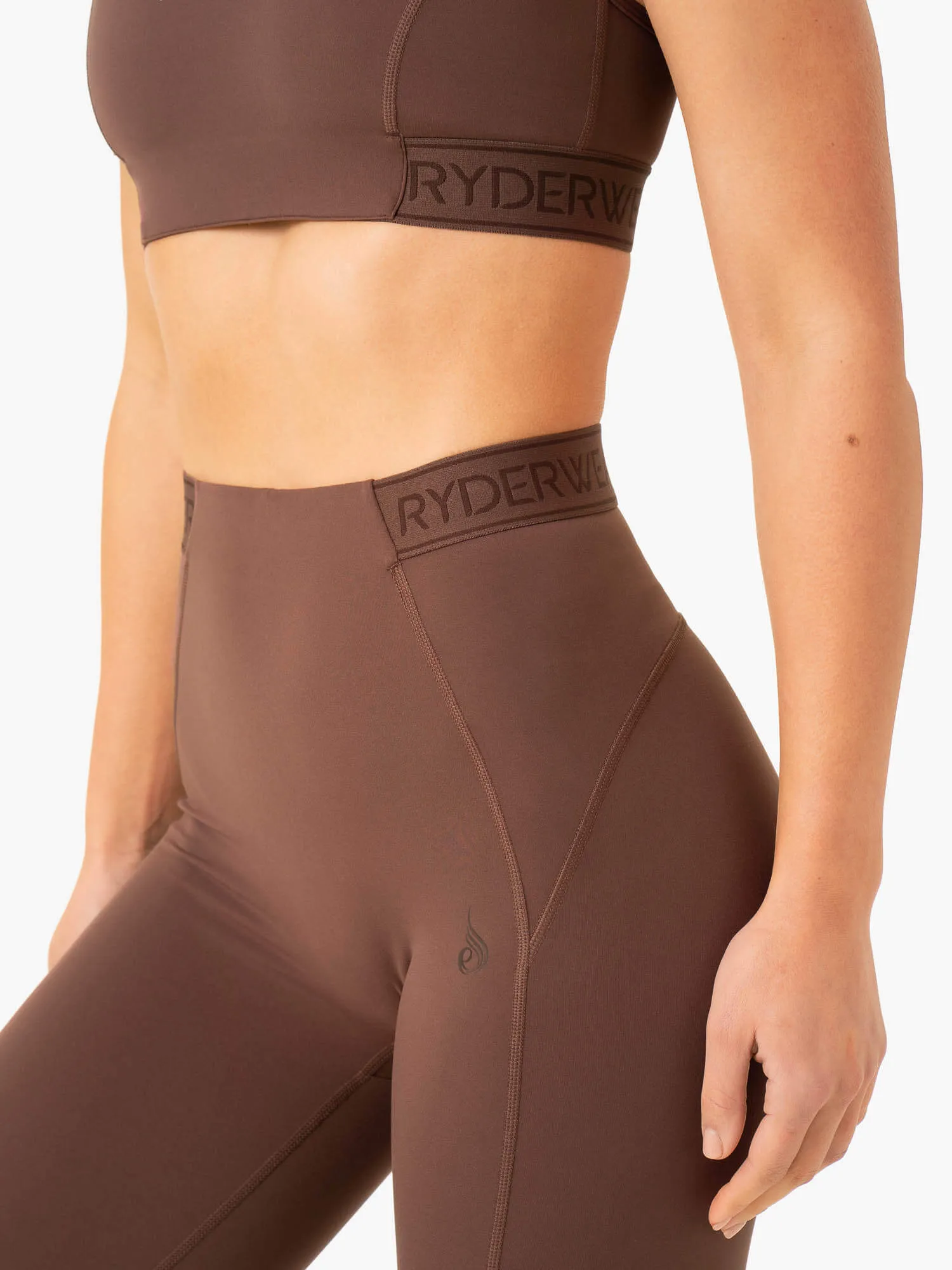 Level Up High Waisted Scrunch Leggings - Chocolate