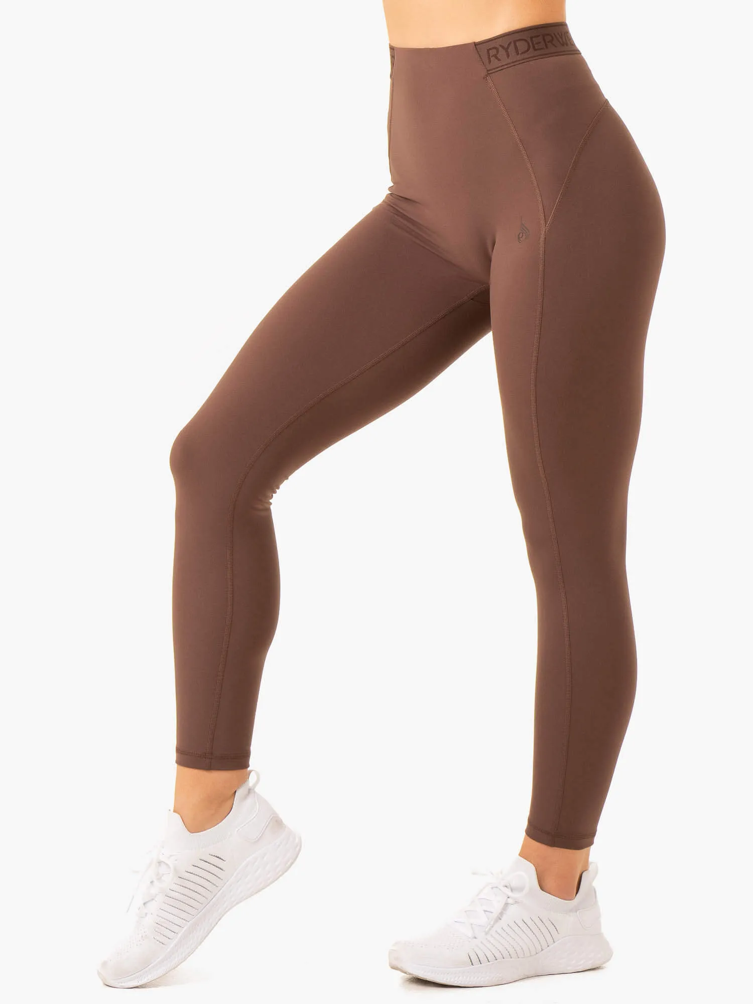 Level Up High Waisted Scrunch Leggings - Chocolate