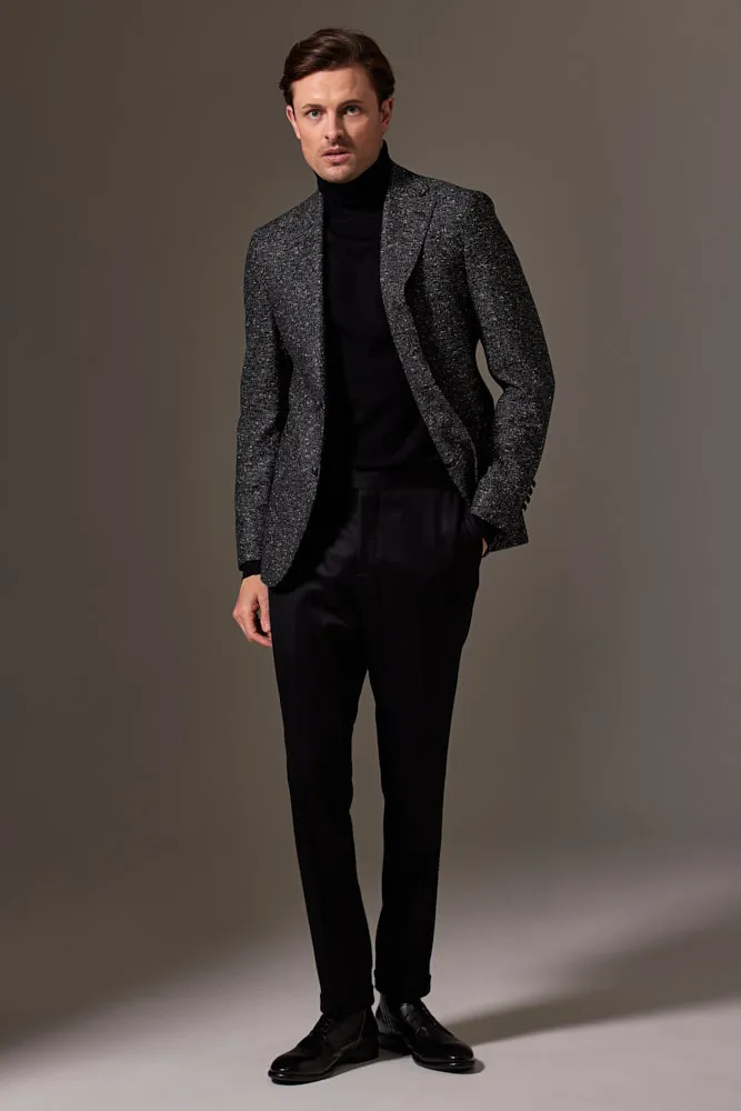 Liam Sports Jacket - Black and White Tweed