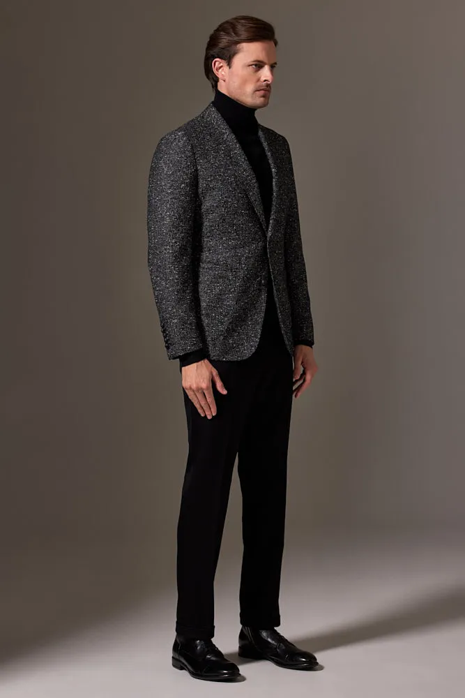 Liam Sports Jacket - Black and White Tweed