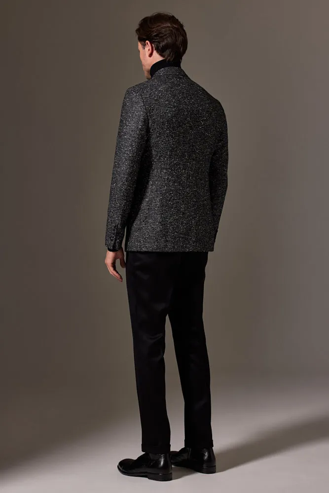 Liam Sports Jacket - Black and White Tweed