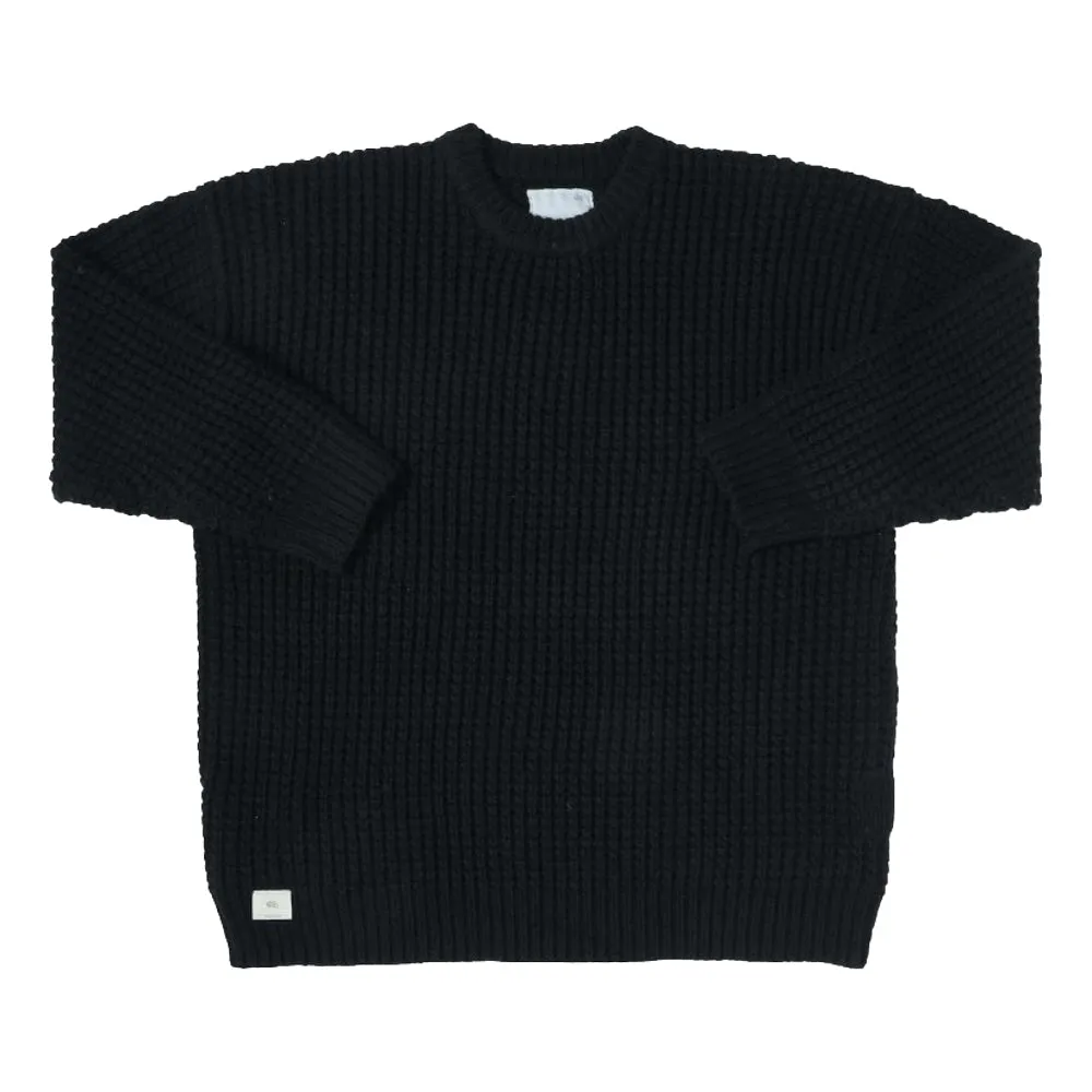 MADNESS MADNESS WAFFLE KNIT SWEATER-BLACK