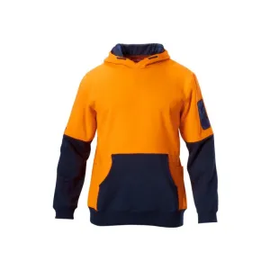 Mens Hard Yakka Hi Vis 2 Tone Fleece Hoodie Orange/Navy Y19325