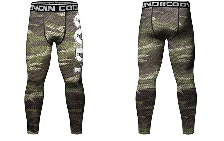 Men's Jungle Camouflage Elite Compression Leggings Spats