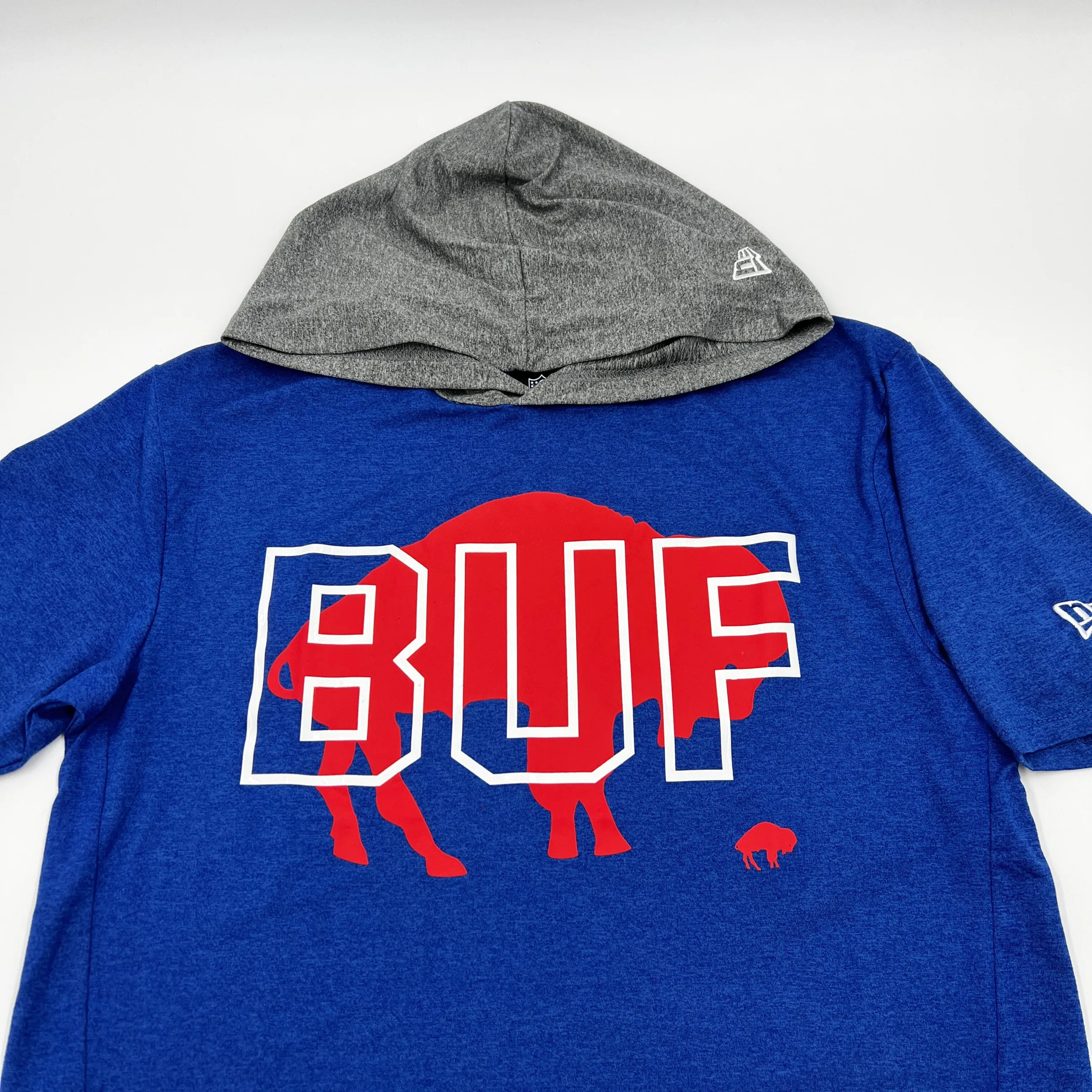 New Era Bills Royal Heather with Retro Logo Lightweight Short Sleeve Hoodie