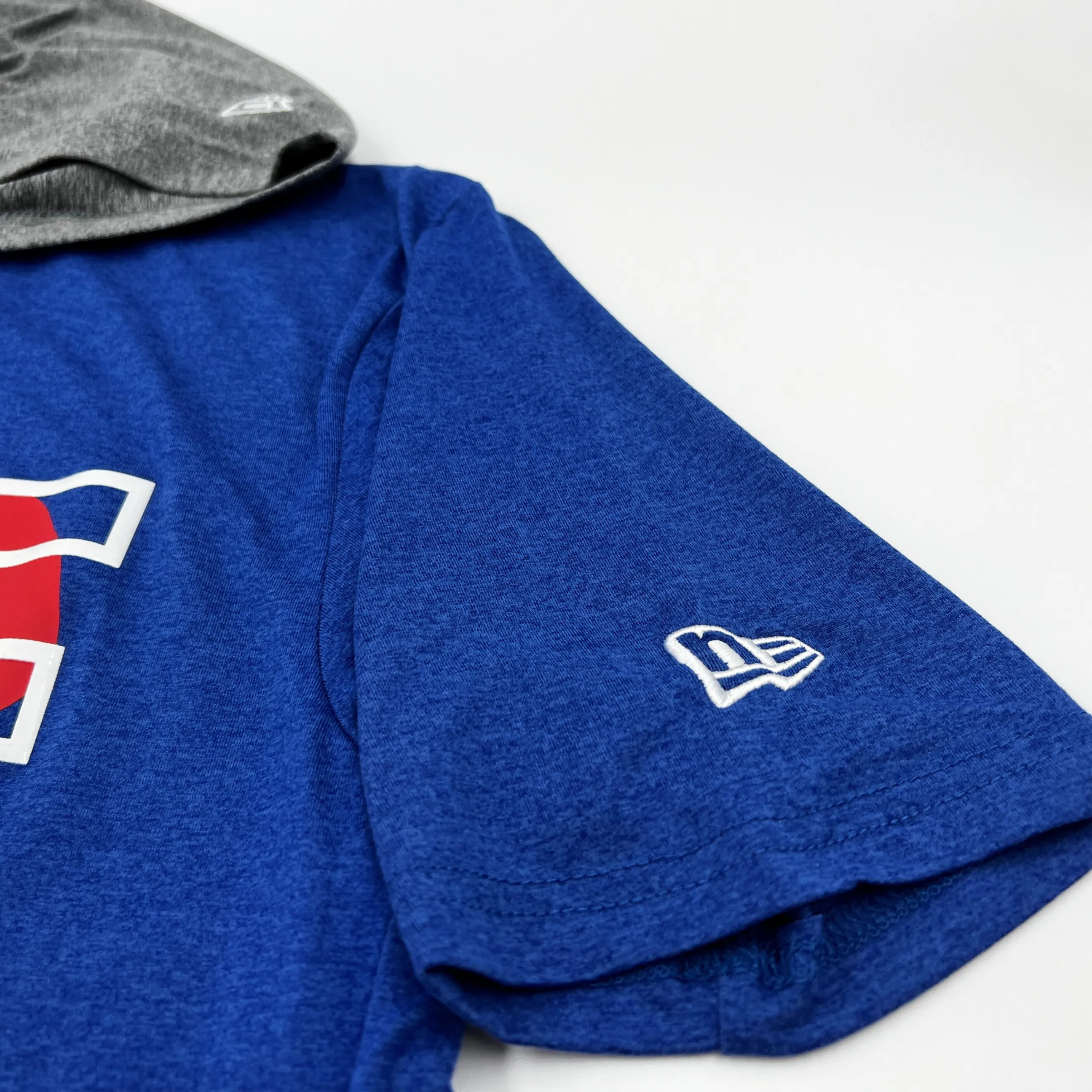 New Era Bills Royal Heather with Retro Logo Lightweight Short Sleeve Hoodie