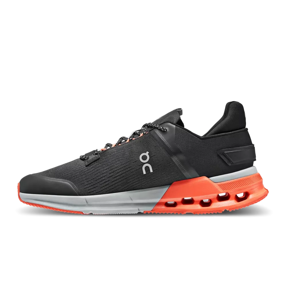 On Running Men's Cloudnova Flux Shoes - Black / Flame