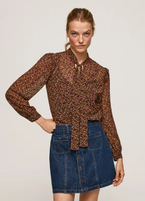 Pepe Jeans Blouse with internal top Luli Pirnt PL304347 262 brick