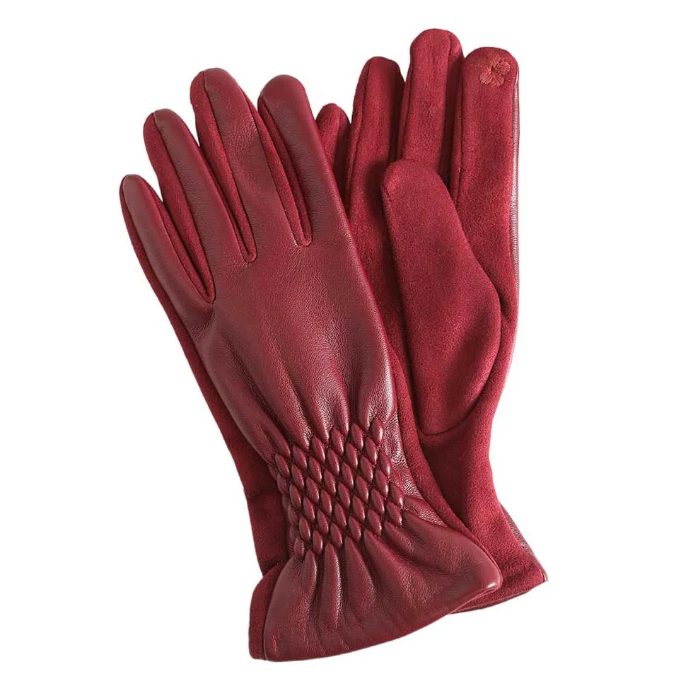 Pleat Detailed Touch Smart Gloves