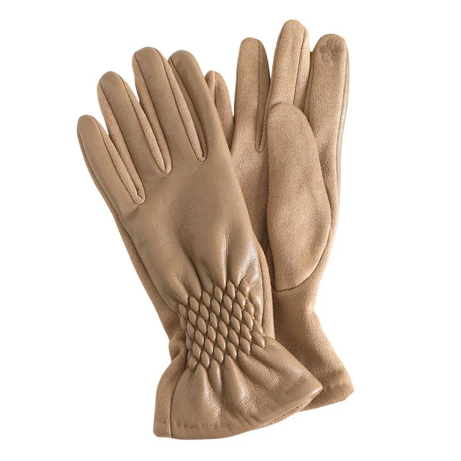 Pleat Detailed Touch Smart Gloves