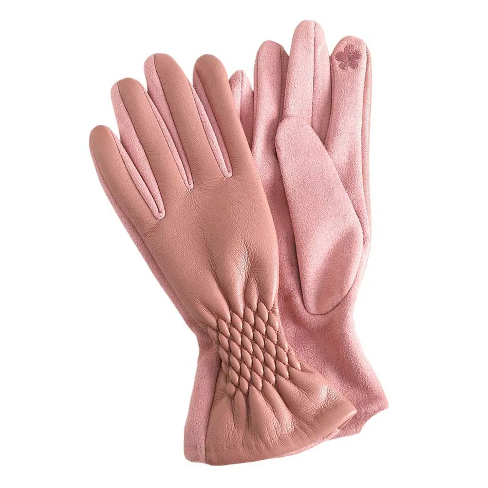 Pleat Detailed Touch Smart Gloves