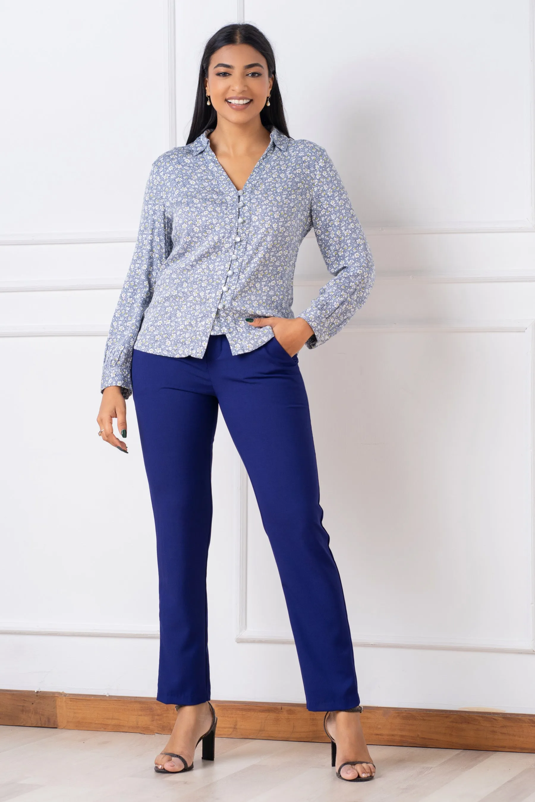 Printed Front Button Shirt - Regular Fit