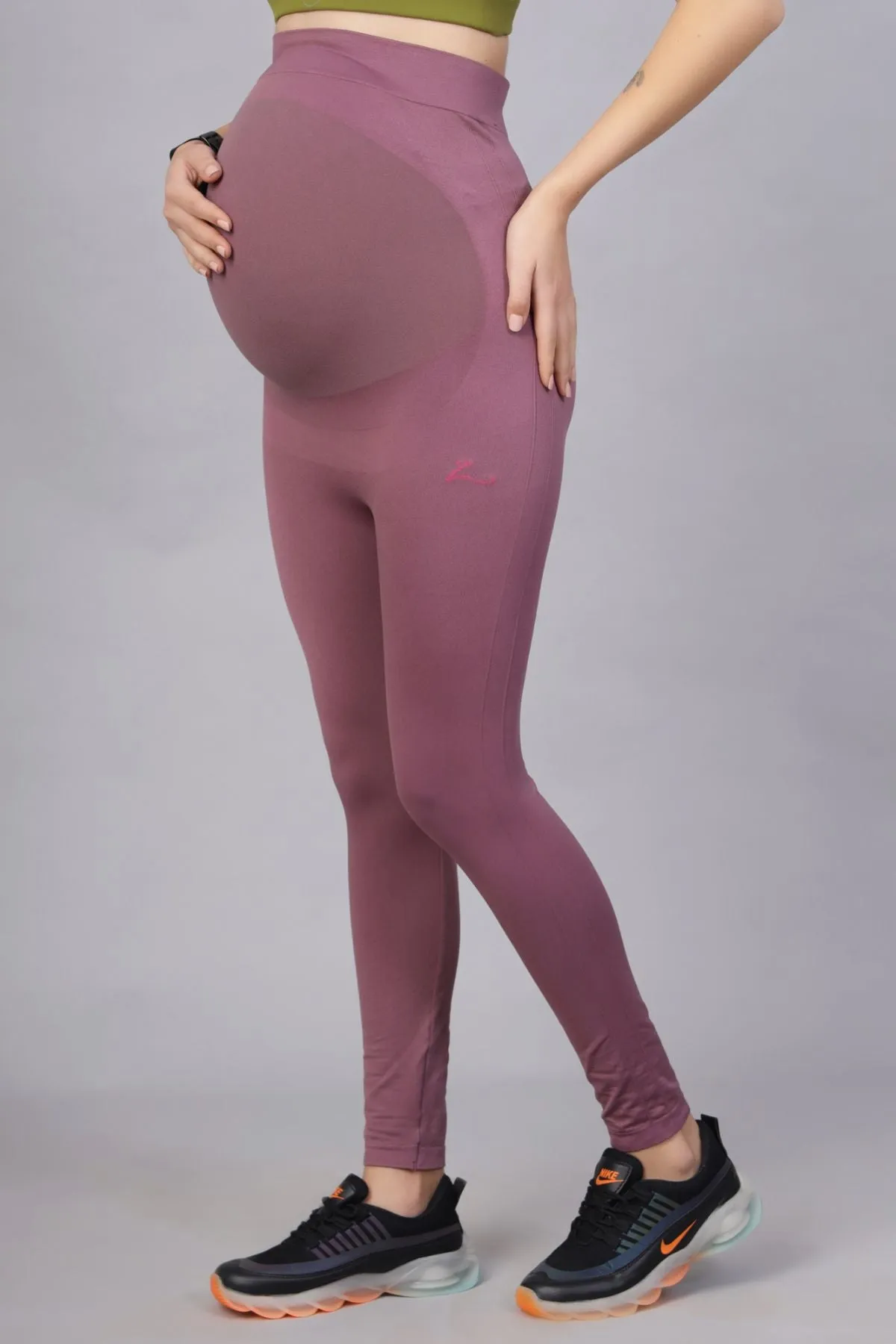 Seamless Adaptable Bump Support Tulipwood Maternity Leggings