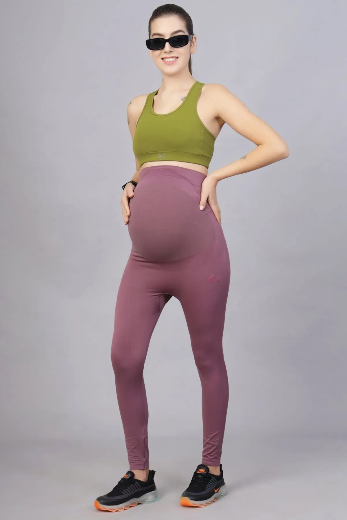 Seamless Adaptable Bump Support Tulipwood Maternity Leggings