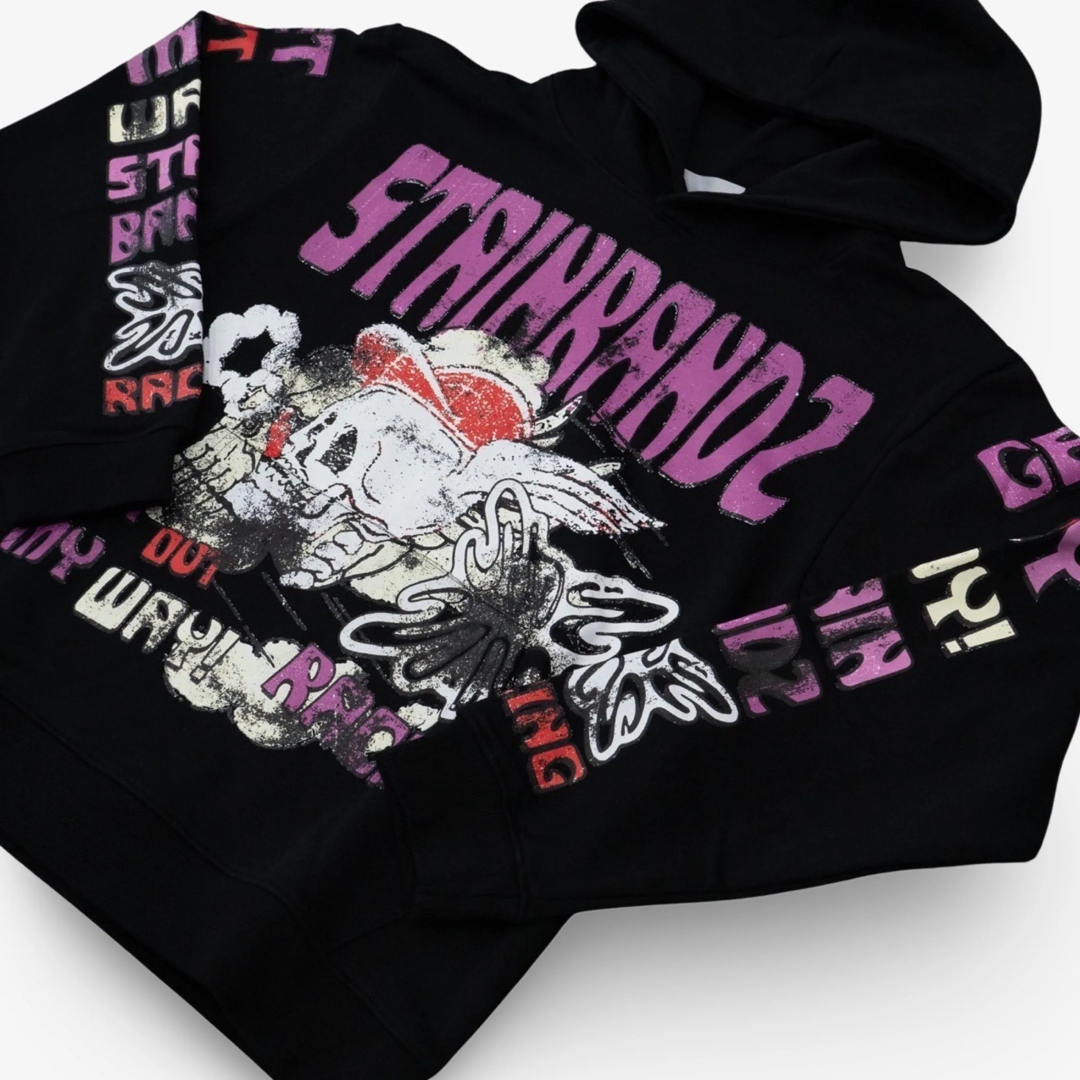 Stainbandz French Terry Pullover Hoodie 'SB Studios Racing / Get Out My Way' Black