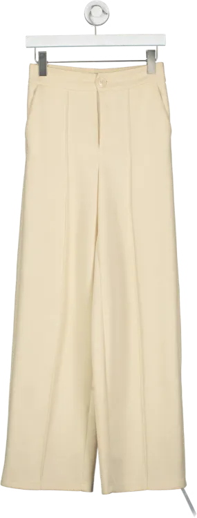 Stradivarius Cream Smart Soft Trousers UK XS