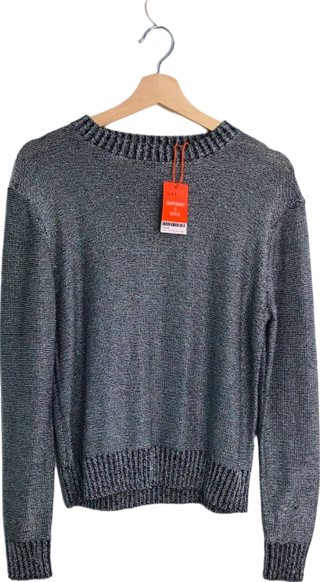 Superdry Gunmetal Studios Metallic Sweater UK Size 8